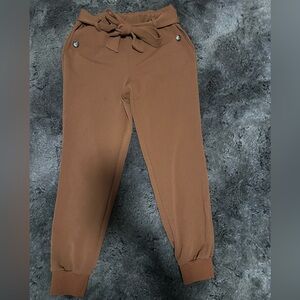 Brown Tie Waist Trouser Pants Women Size S